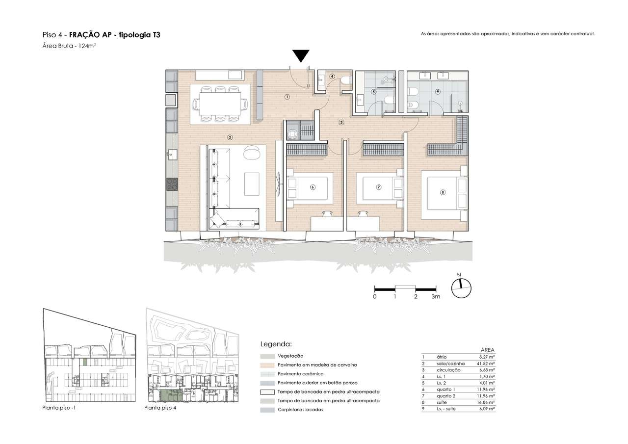 Apartamento T3 c/3 lugares de garagem no Porto (Paranhos)-12