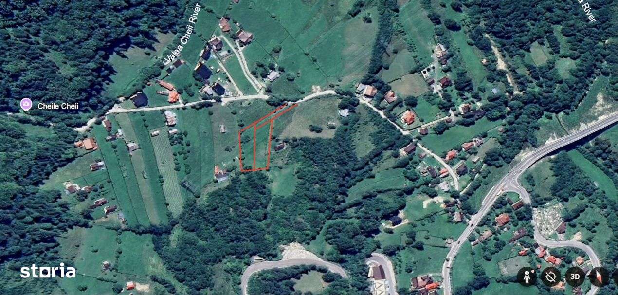 Teren panoramic insorit, utilitati, panta mica si padure, turism sau v-14