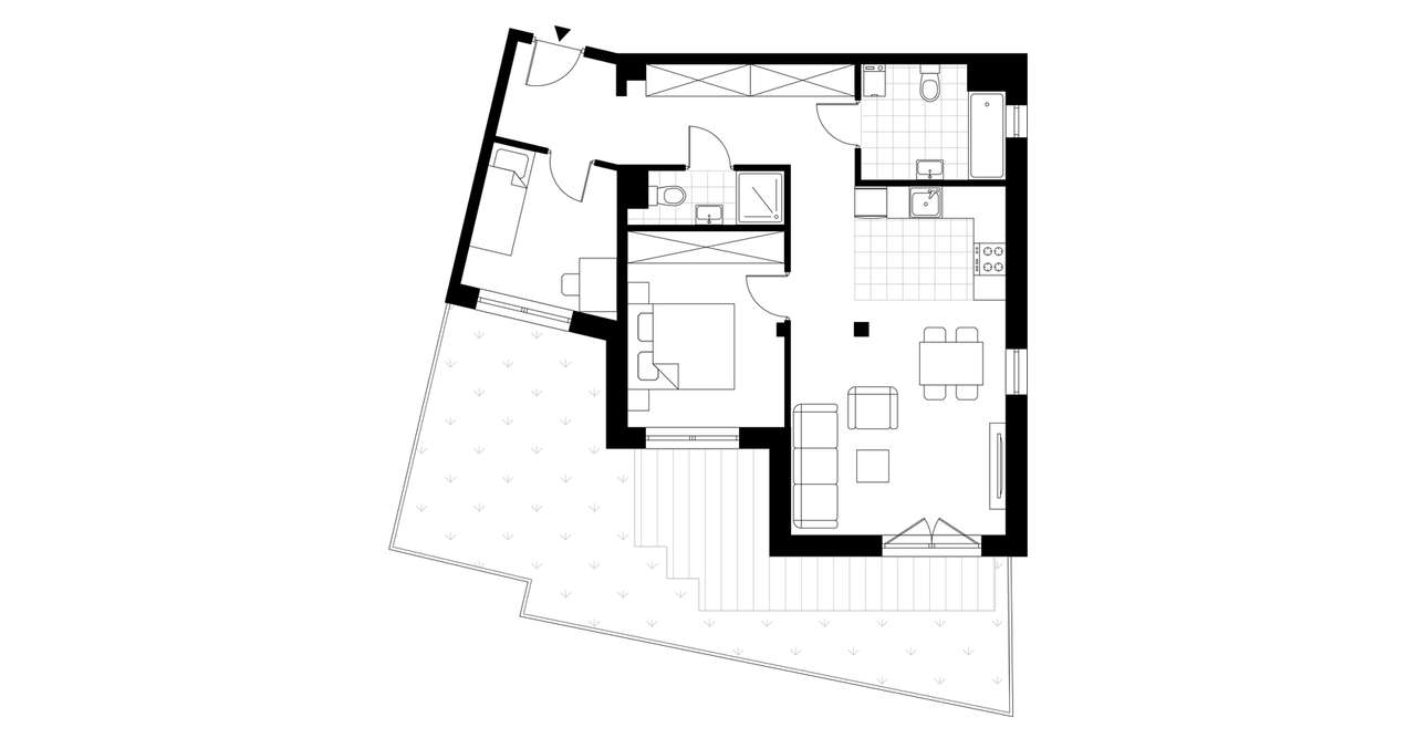 3-pokojowe mieszkanie 63m2 + taras Bezpośrednio - Pełny obrazek: 3/8