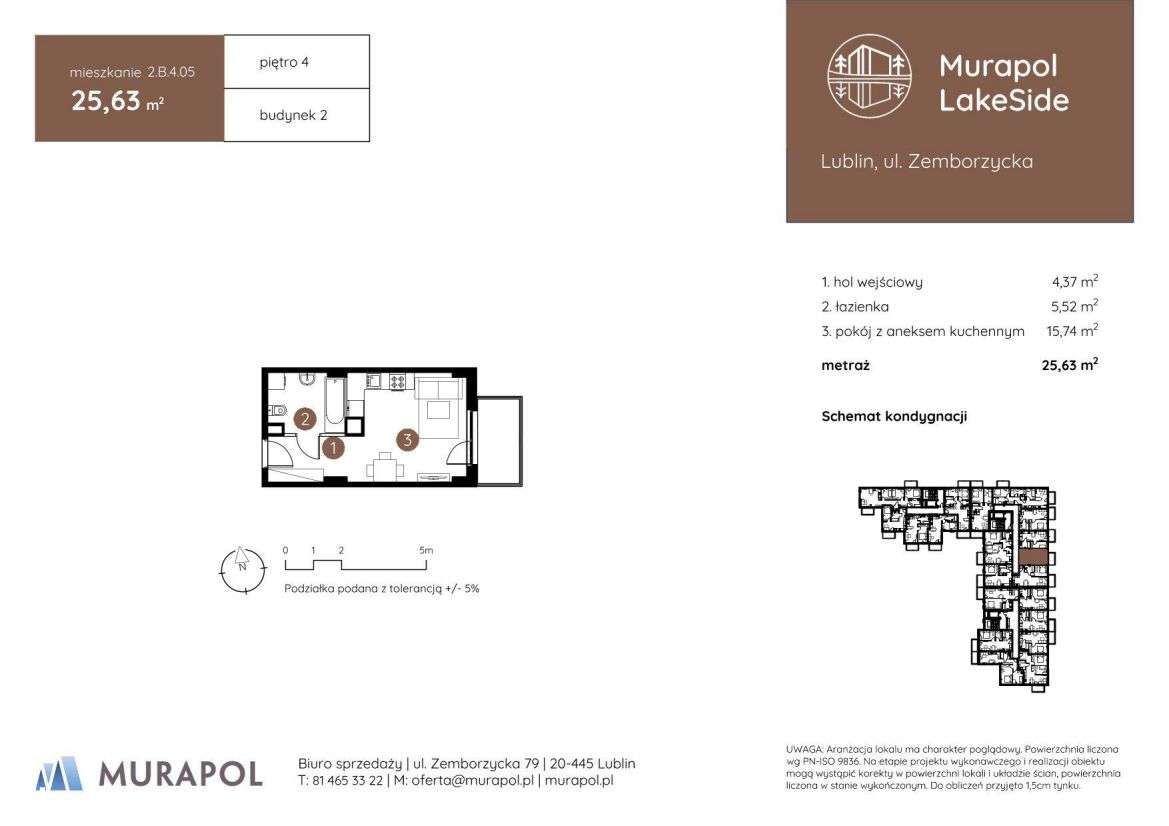 1-pokojowe mieszkanie 25m2 Bez Pośredników - Pełny obrazek: 2/6