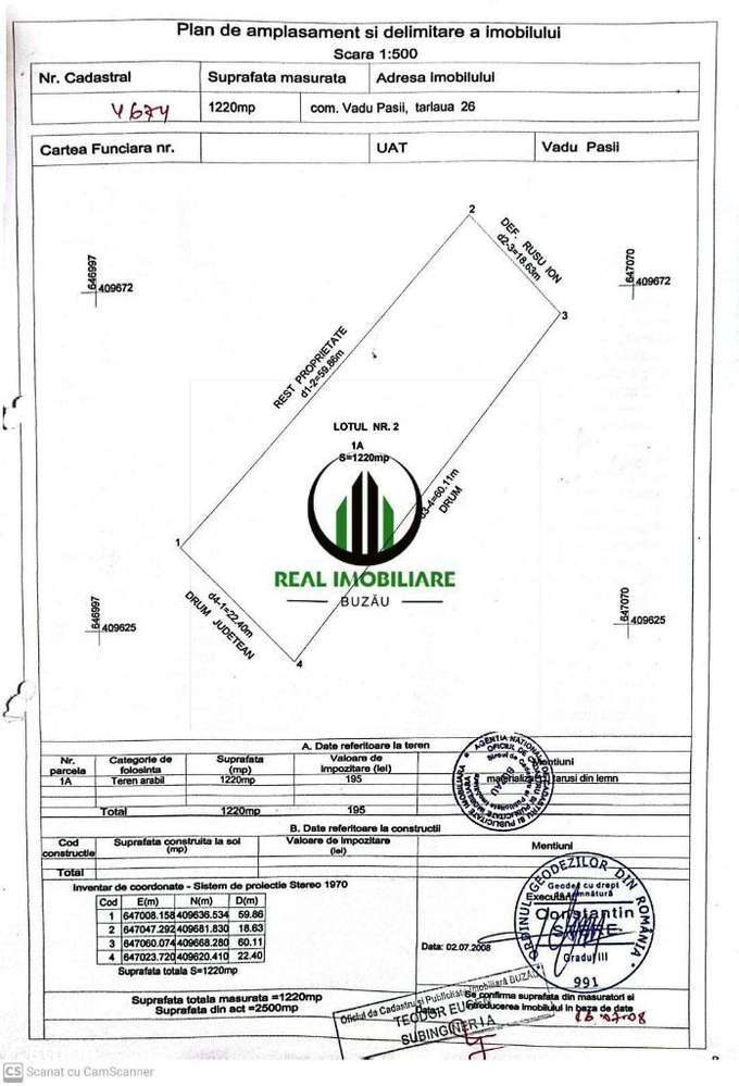 Teren intravilan- 2 deschideri- Bajani - Vadu Pasii! - Imagine principală: 5/5