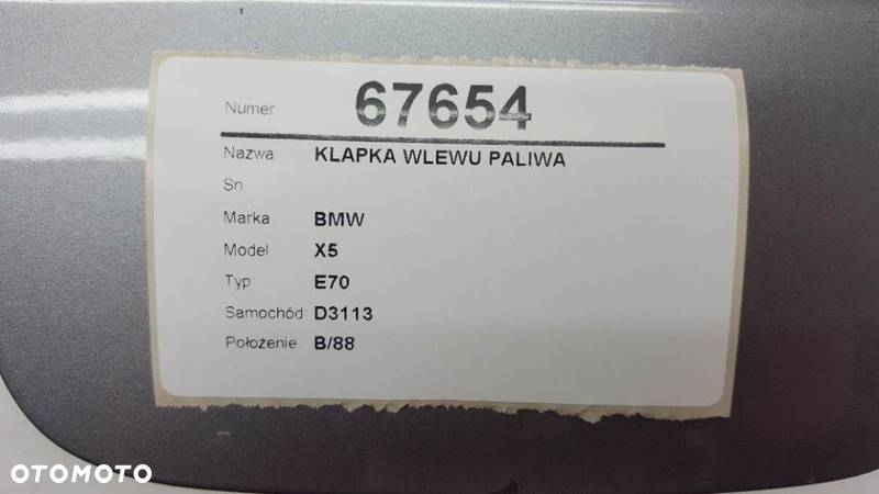 KLAPKA WLEWU PALIWA BMW X5 E70 3.0 D SD - 3