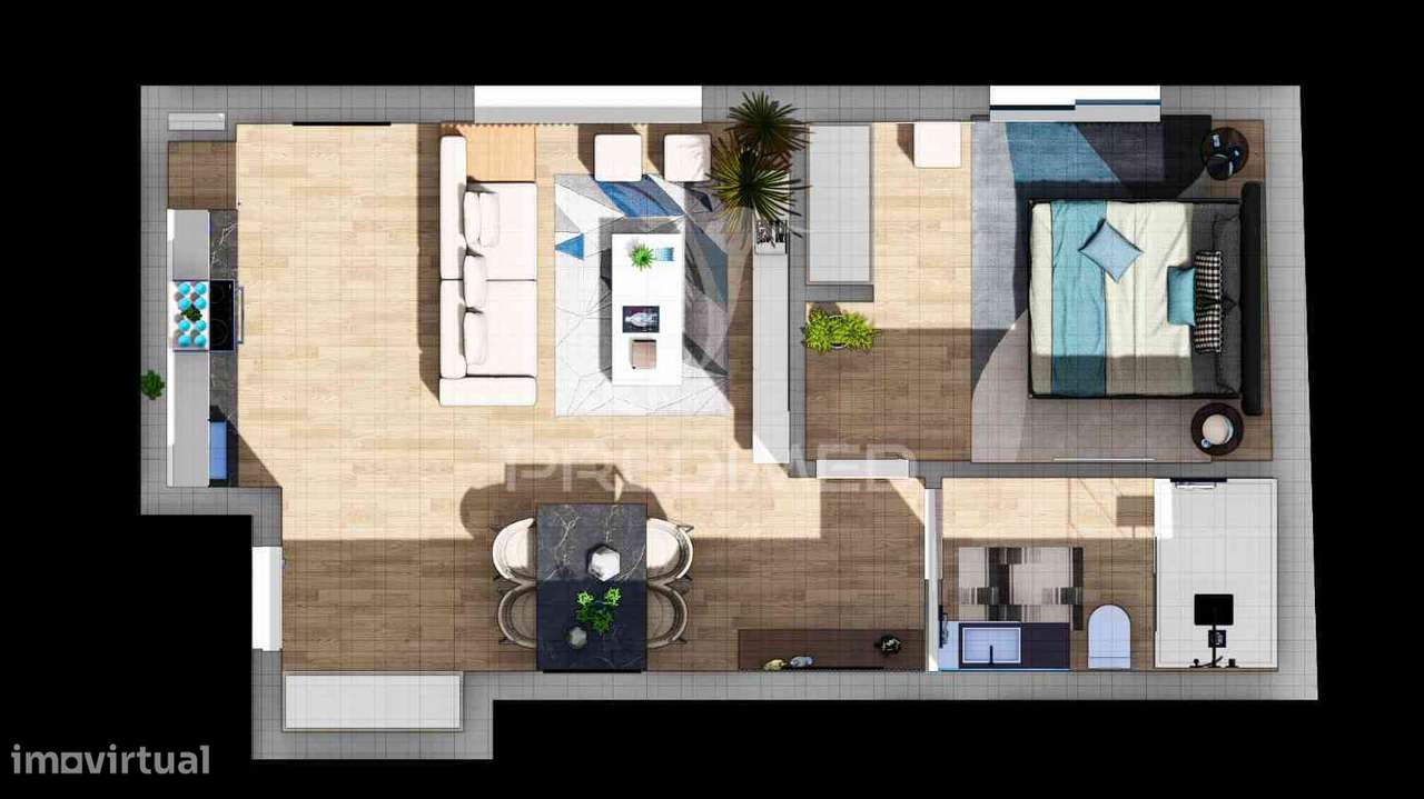 T1 num 1º andar, edifício em construção, central - fracção G - Grande imagem: 4/26