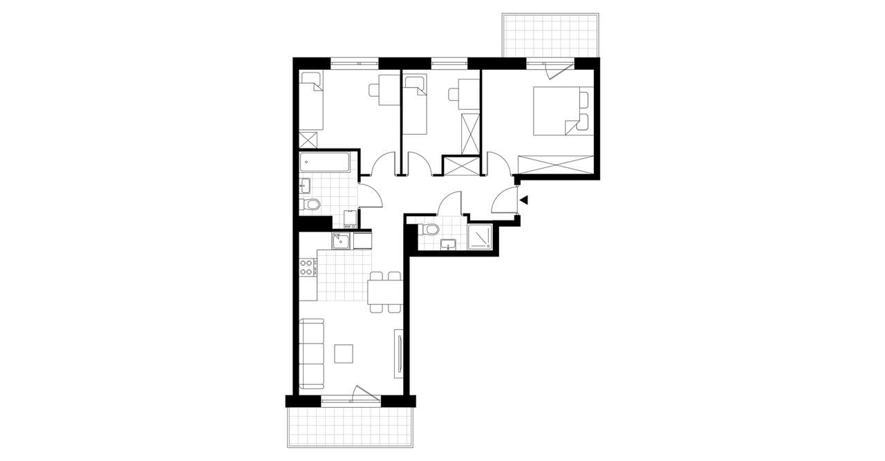4-pokojowe mieszkanie 65m2 + balkon Bezpośrednio - Pełny obrazek: 3/8