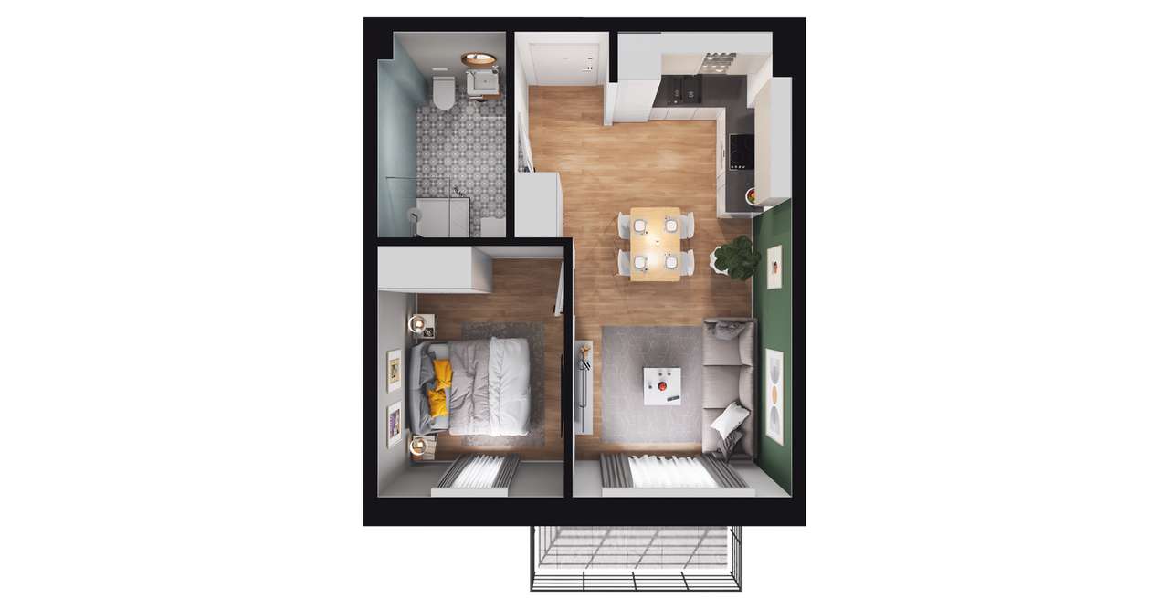 2-pokojowe mieszkanie 33m2 Bezpośrednio - Pełny obrazek: 3/9