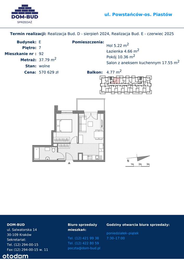ul. Powstańców | mieszkanie 2-pok. | E 92 - Pełny obrazek: 2/8