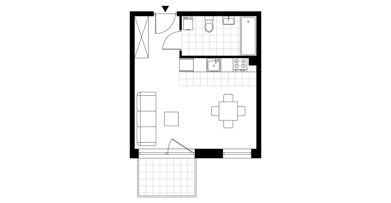 1-pokojowe mieszkanie 28m2 + balkon Bez Prowizji - Pełny obrazek: 3/7