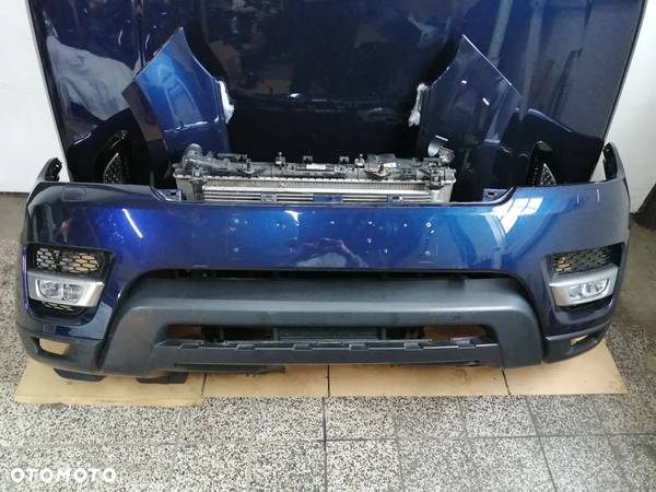 RANGE ROVER SPORT 2 II 13-17 L494 3.0D HSE KOLOR  LOIRE BLUE LRC 942 PRZÓD KOMPLETNY ZDERZAK 4PDC SPRYSKI  MASKA BŁOTNIKI LAMPY BI-XENON PAS WZMOCNIENIE CHŁODNICE NADKOLA DOLOTY BELKA ŁADNY DO ZAŁOŻENIA - 11