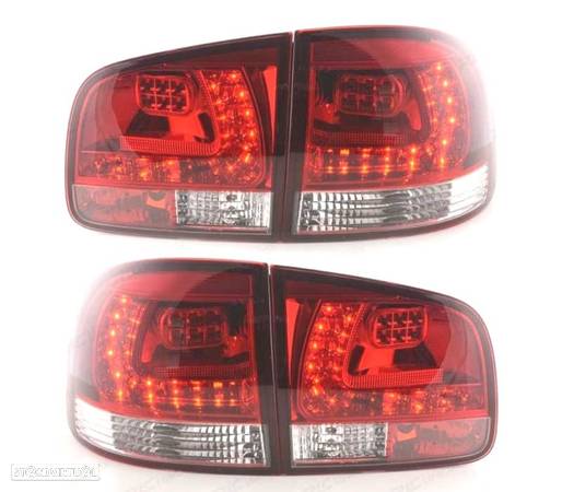 FAROLINS TRASEIROS LED PARA VOLKSWAGEN VW TOUAREG 02-10 VERMELHO BRANCO - 1