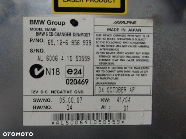 BMW E60 E61 E63 E64 ZMIENIARKA PŁYT CD 6956939  RAF-AUTO CZĘŚCI BMW - 4