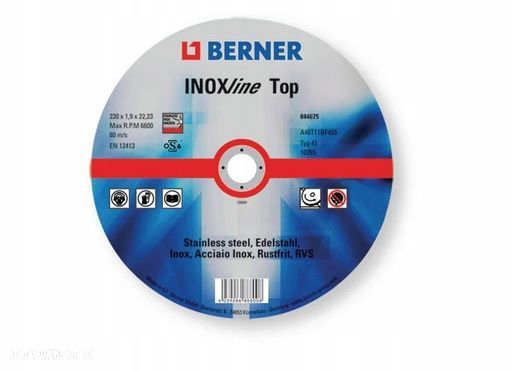 Tarcza tnąca INOXline BERNER 1szt 125 x1x 22.23mm - 1