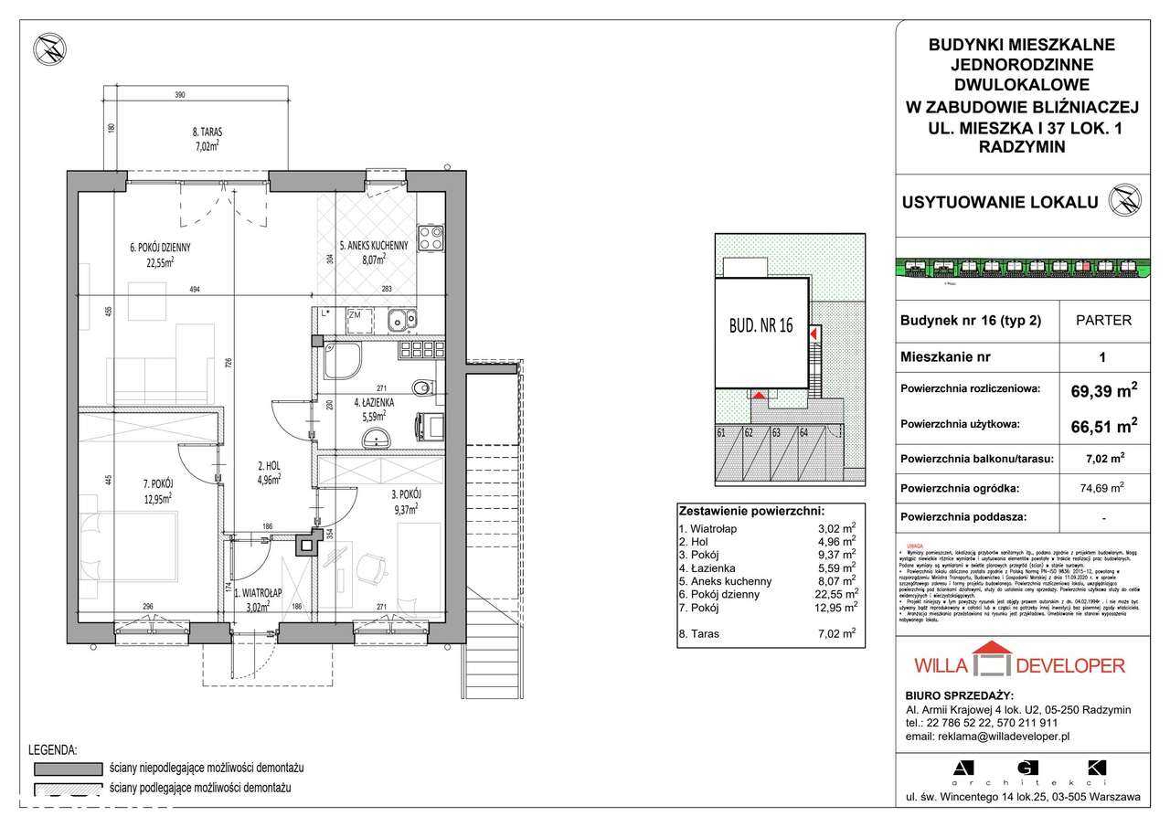 3-pokojowe mieszkanie 66m2 + ogródek Bez Prowizji - Pełny obrazek: 2/7