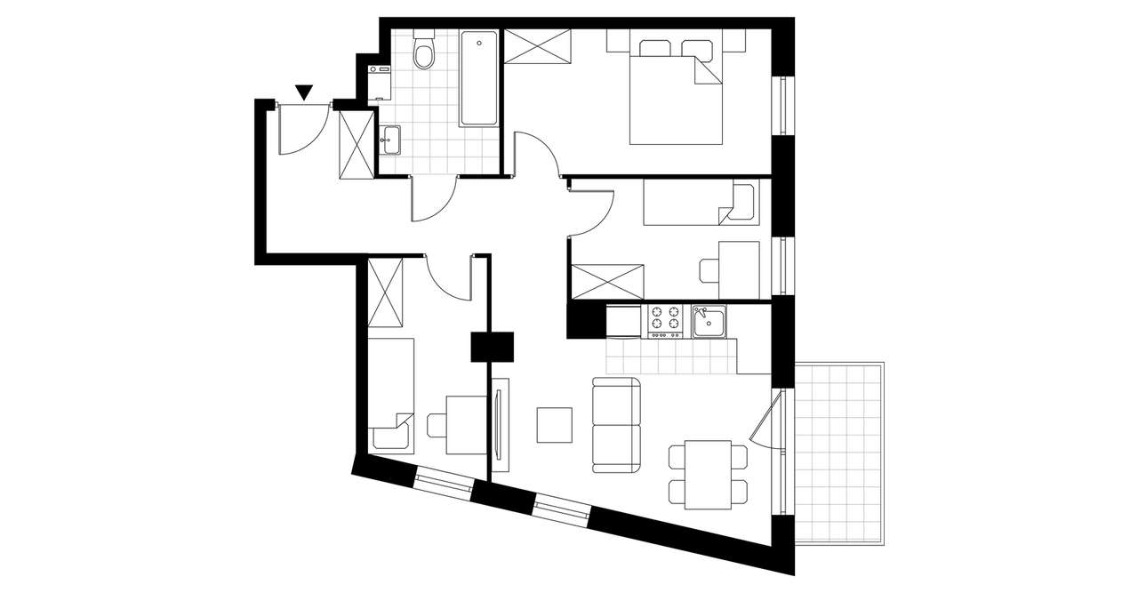4-pokojowe mieszkanie 59m2 + balkon - Pełny obrazek: 3/8