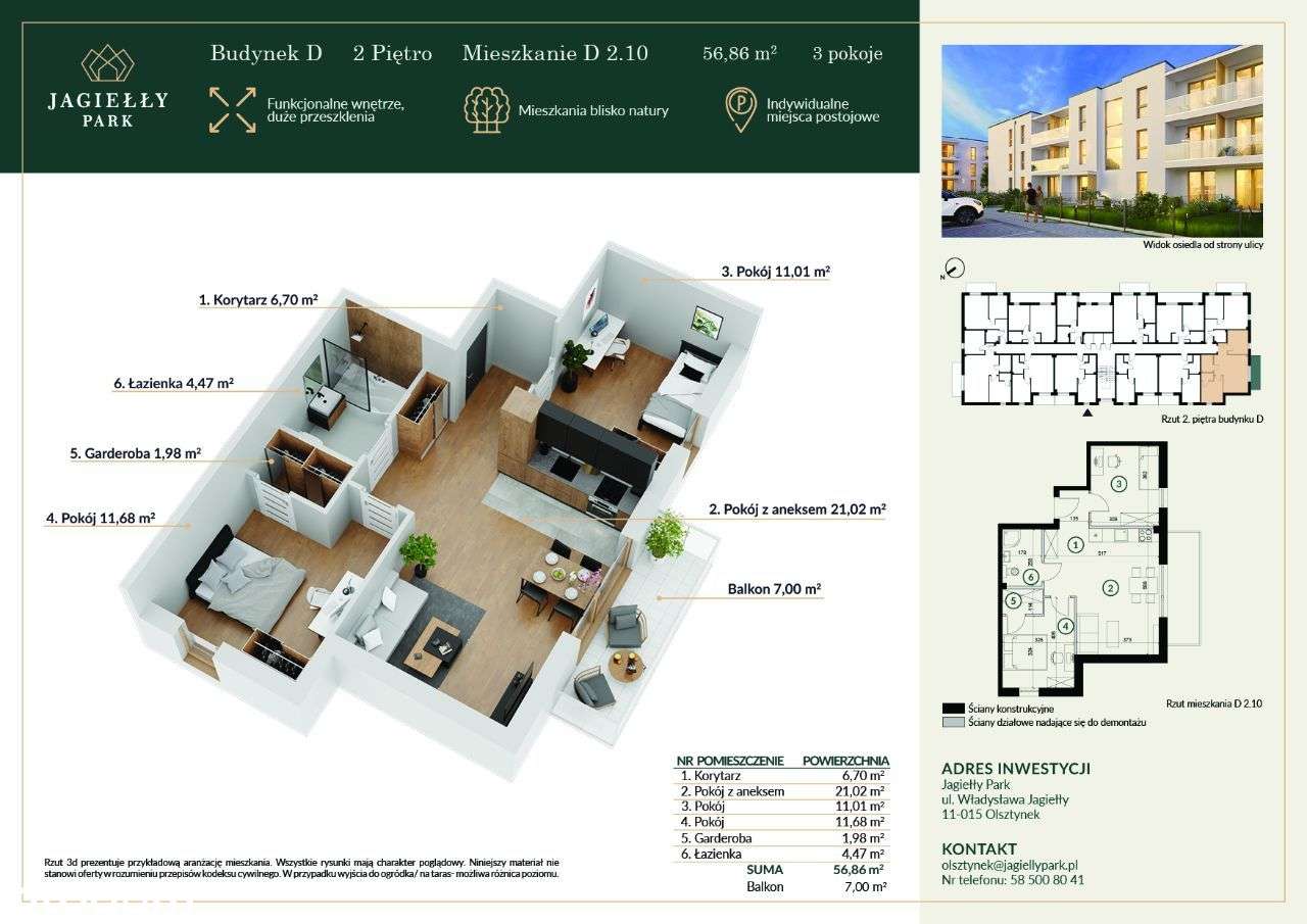Słoneczne mieszkanie - 3 pok. D 2.10 - Pełny obrazek: 2/12