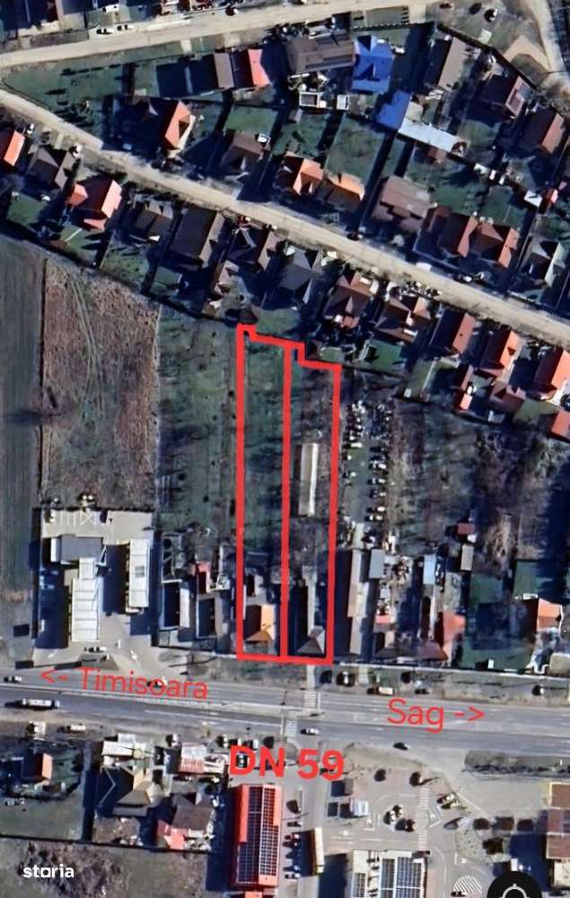 Sag - DN 59 -Casa si Teren 1876 mp - front 14 m - Imagine principală: 3/4