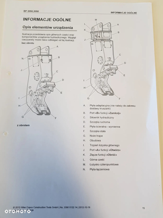 Nożyce kruszące do odzyskiwania złomu/BP 3050 ATLAS COPCO 3 tony/I właściciel/rok prod. 2014, b. dobry stan - 5