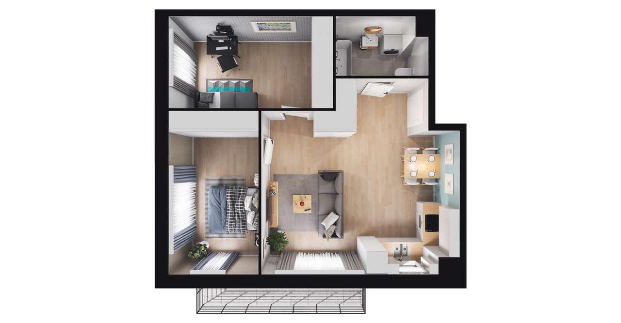 3-pokojowe mieszkanie 55m2 + balkon Bez Prowizji - Pełny obrazek: 3/9