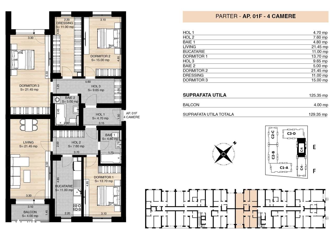 ROND OMV PIPERA - MILUNA RESIDENCE - 4 CAMERE CU GRADINA - UNIC !!!-1