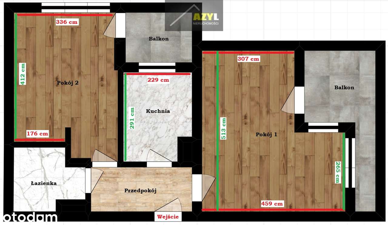 Zagórze ul. Lenartowicza - Przestronne dwa pokoje z dwoma balkonami.-13