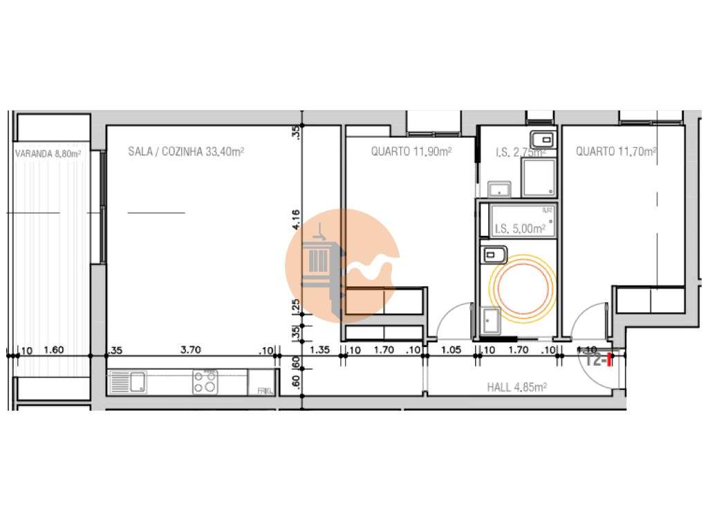 T2 em Projeto no Segundo andar - Edifício Sudoeste - Grande imagem: 2/7