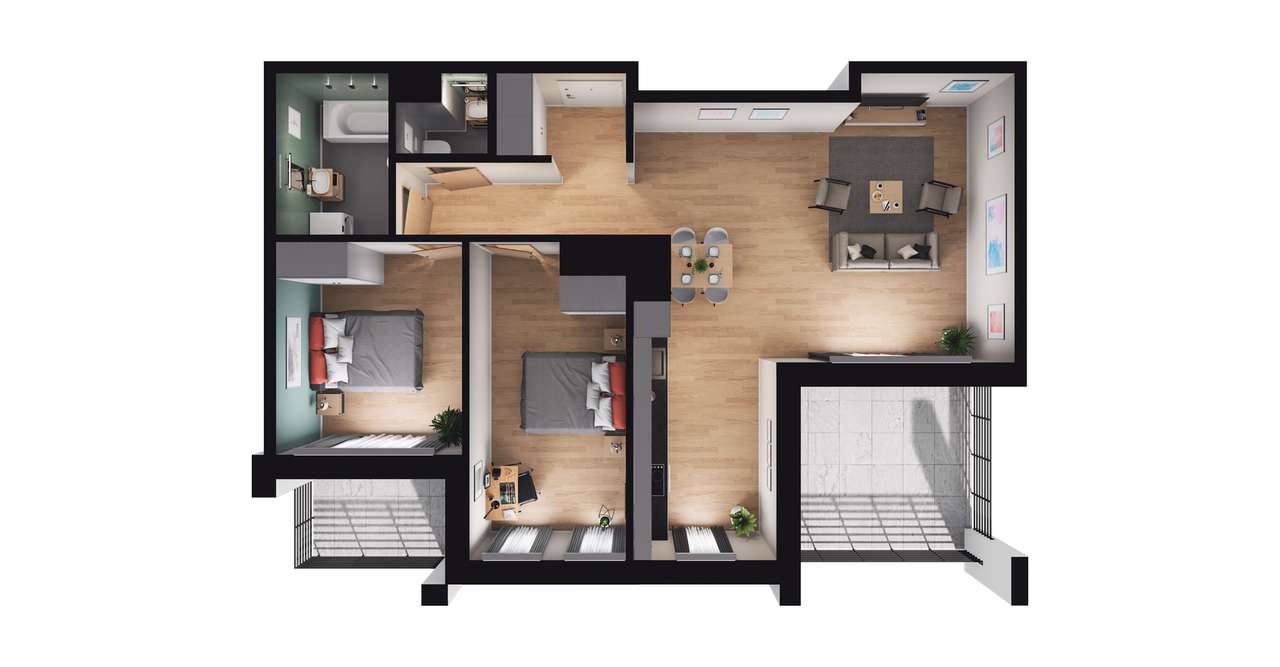Bulvar Apartments | mieszkanie 3-pok. | G.4.32 - Ansicht 3