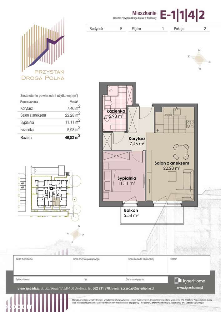 Mieszkanie 2 pok.+ miejsce w garażu+komórka - Pełny obrazek: 2/7