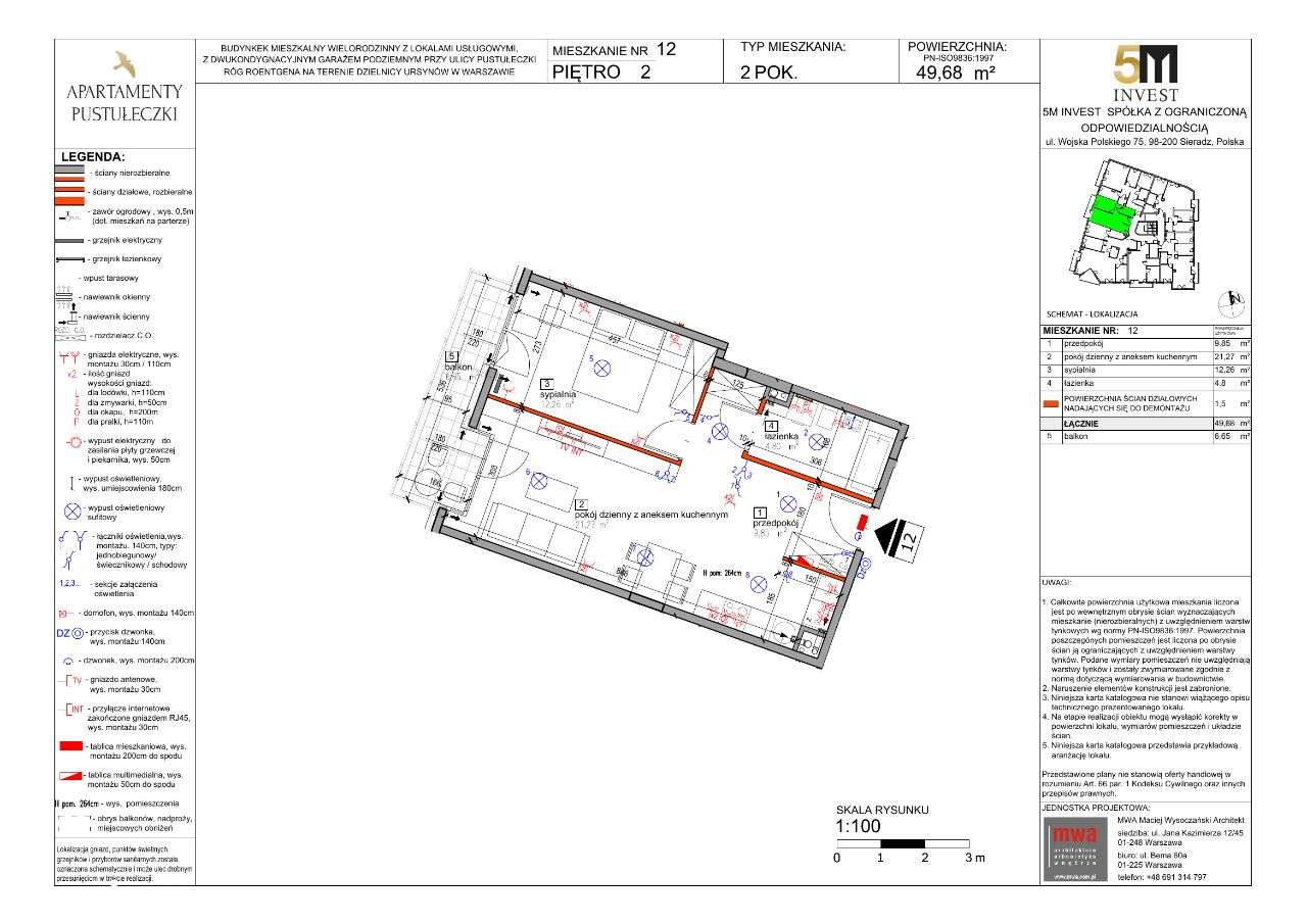 Apartamenty Pustułeczki 2-pok 49,68m M12 - Pełny obrazek: 2/7