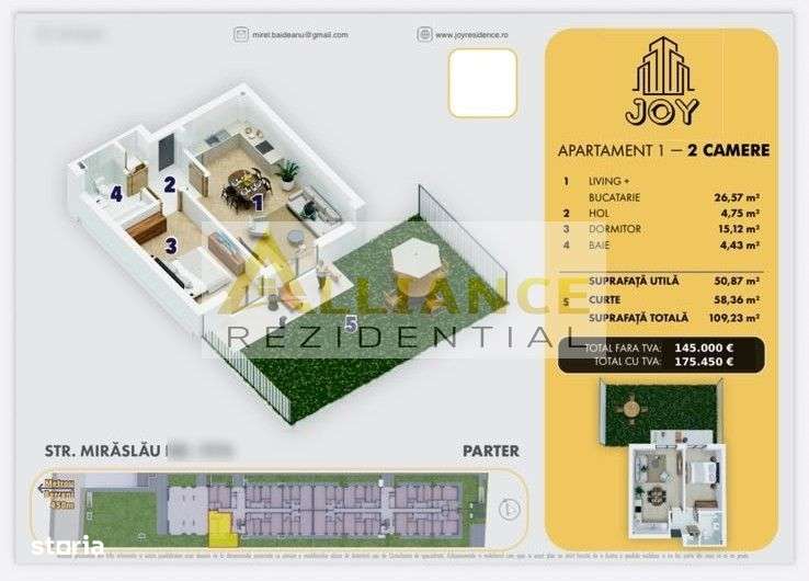 Apartament, 50,87 m², -1