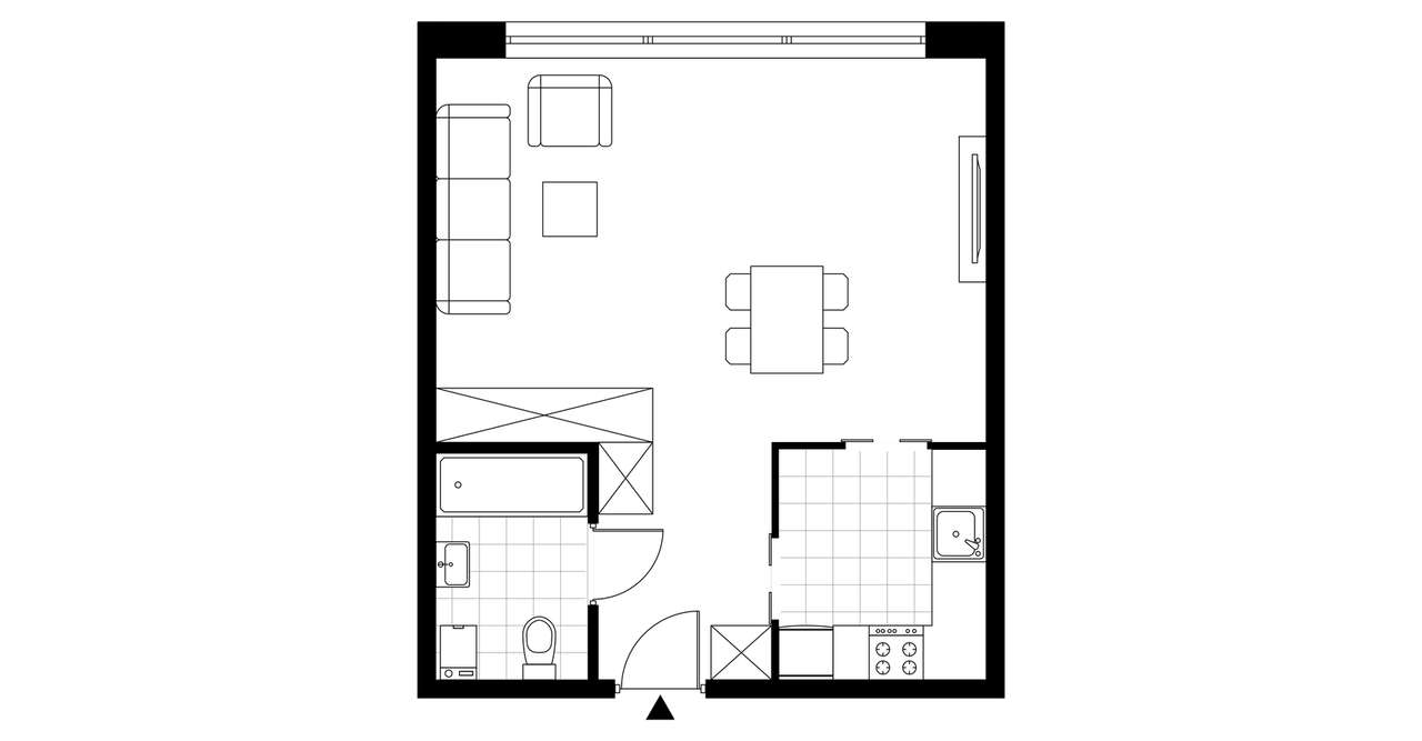 1-pokojowe mieszkanie 38m2 Bezpośrednio - Pełny obrazek: 4/8