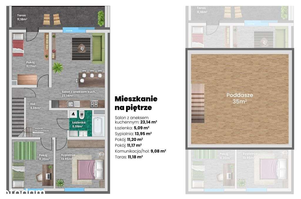 Mieszkanie Na Eko Osiedlu! 79M2! Taras I Poddasze - Pełny obrazek: 3/5
