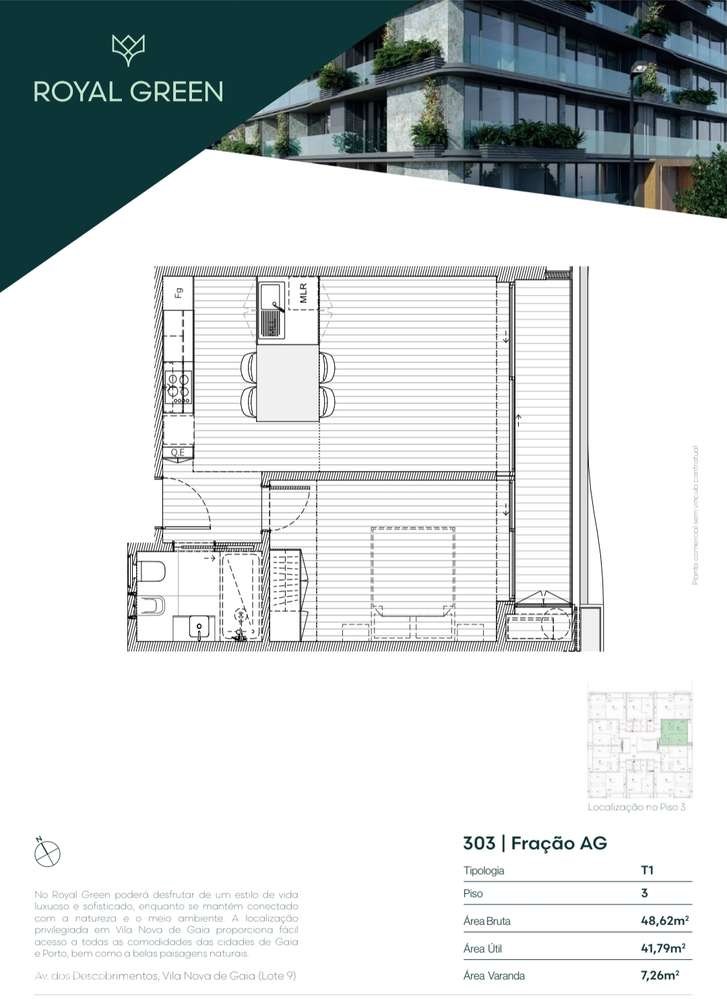 T1 Novo c/ Lugar de Garagem em Mafamude (Gaiashopping) - Grande imagem: 3/21