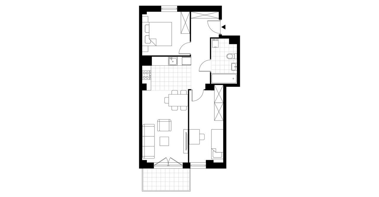 2-pokojowe mieszkanie 56m2 + balkon Bezpośrednio - Pełny obrazek: 3/8