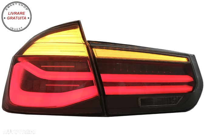 Stopuri LED M Look Black Line BMW Seria 3 F30 (2011-2019) LCI Design cu Semnal Din- livrare gratuita - 5