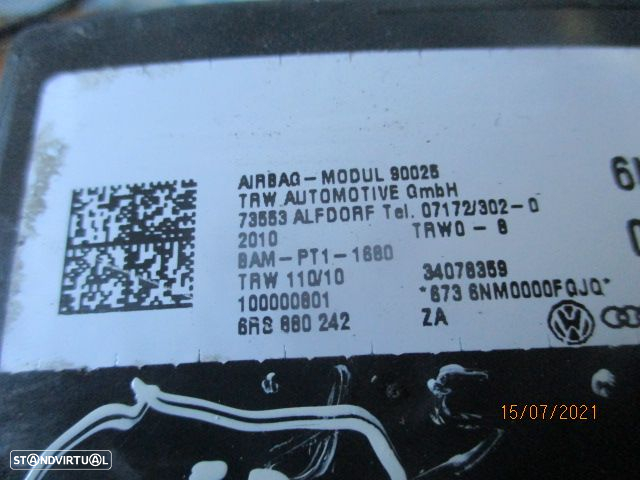 Airbag Banco 6R8880242 VW POLO 5 2010 DRT - 2