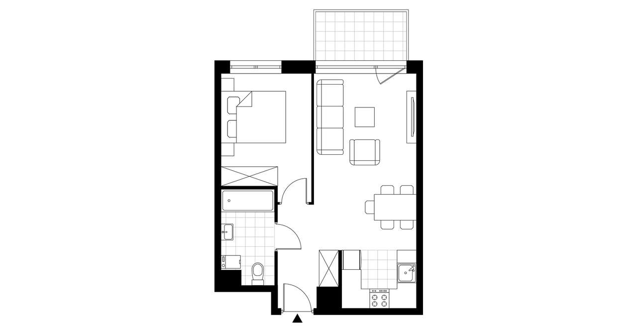 2-pokojowe mieszkanie 40m2 + balkon Bezpośrednio - Pełny obrazek: 3/8