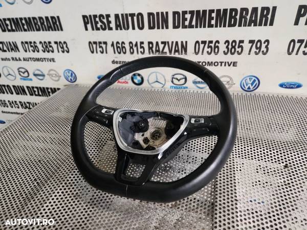 Volan Tesit Din Piele Cu Comenzi Vw T-Roc Tiguan Touran Golf Polo Cod 5TA419091AM Impecabil Dezmembrez Vw T-Roc - Dezmembrari Arad - 6