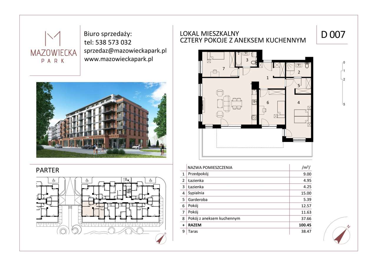 Mieszkanie 3 sypialnie  Mazowiecka Park parter Kołobrzeg - Pełny obrazek: 3/18
