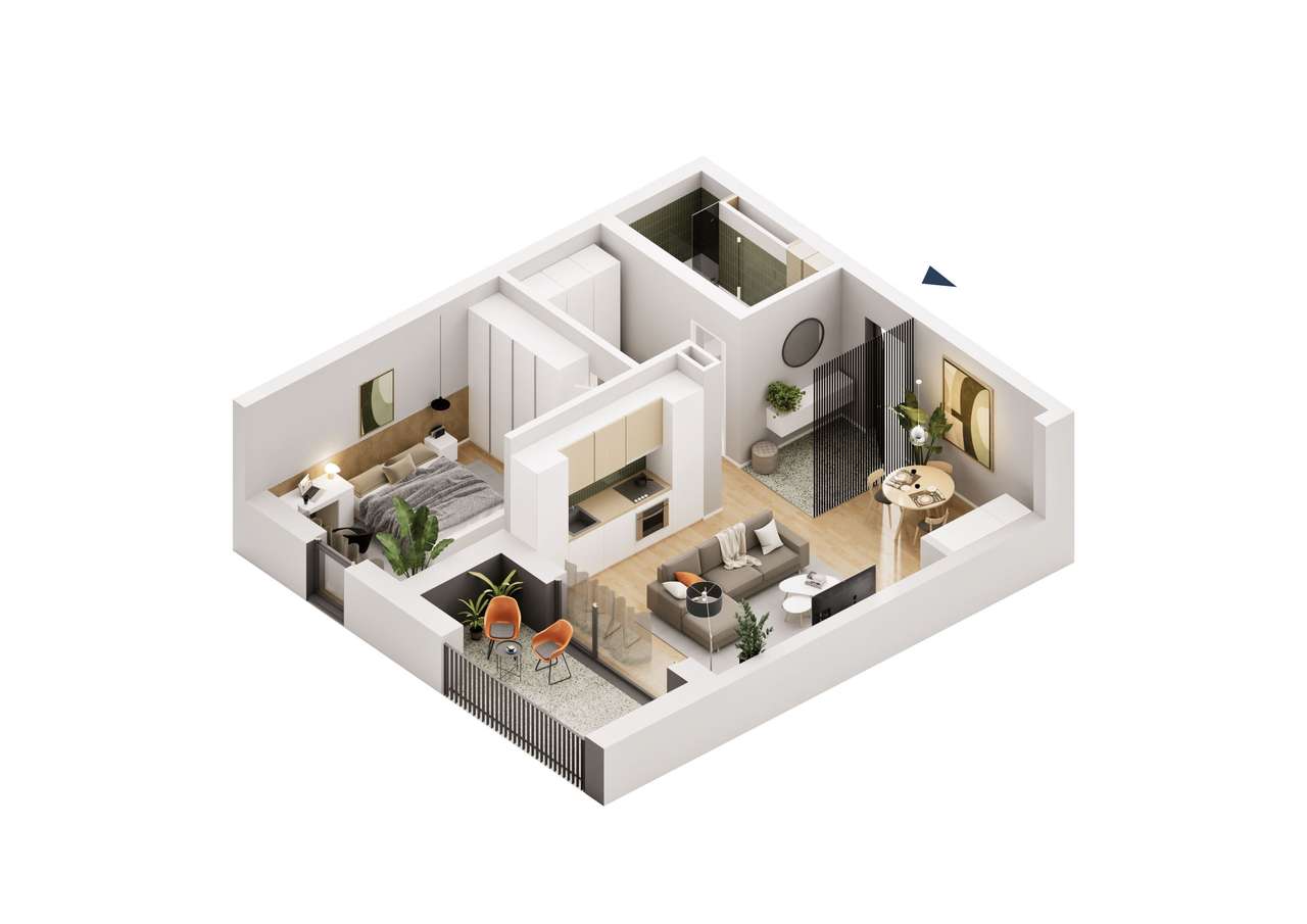 Apartament nou cu 2 camere - Imagine principală: 2/5