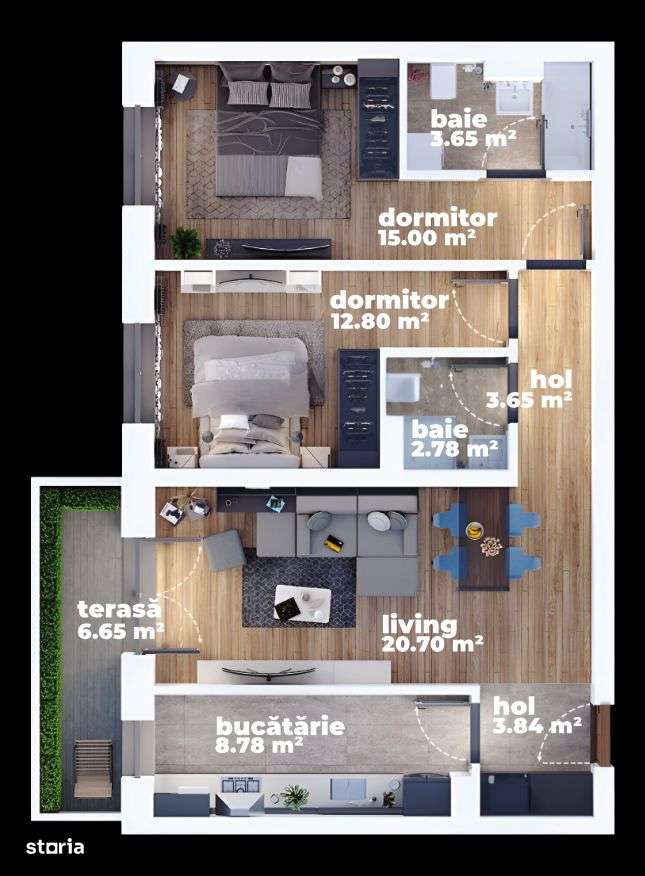 Apartament doua camere-Decomandat-Direct Dezvoltator-Comision 0-9