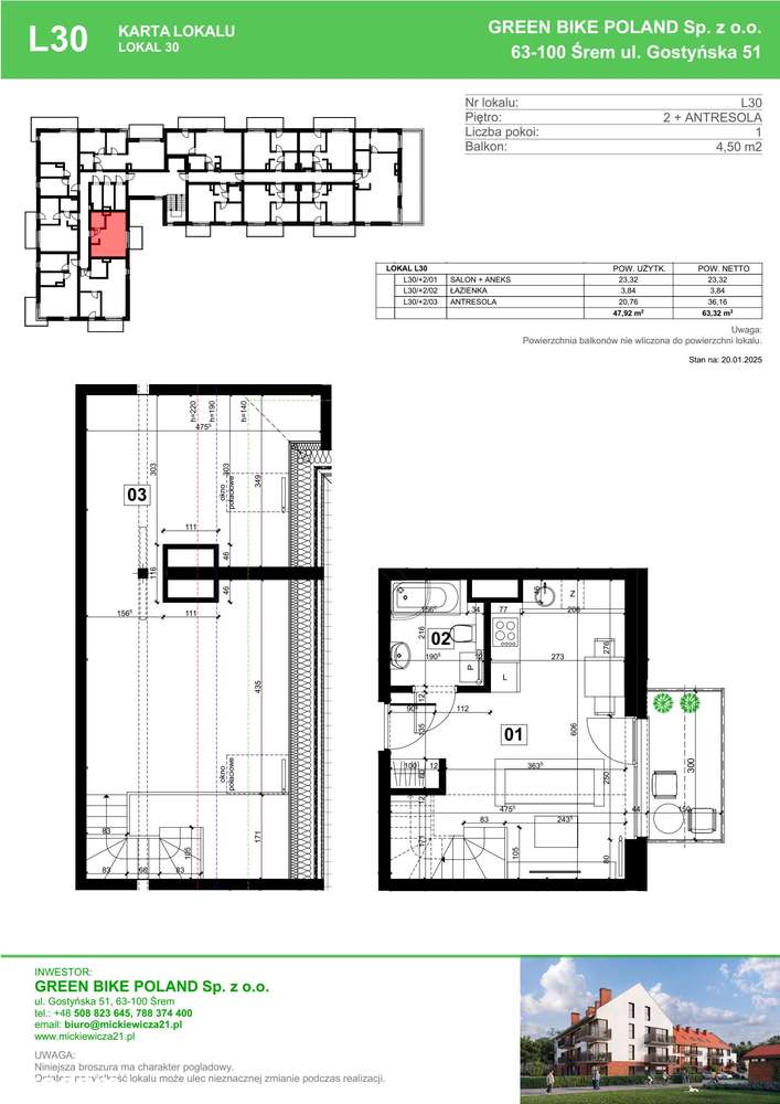 Mieszkanie L30 | 47,92 m² | 2 pok. | Centrum - Pełny obrazek: 2/8