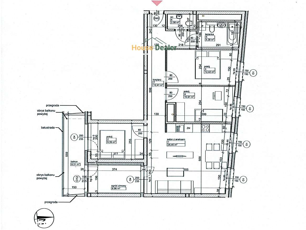 Ogromne mieszkanie 4 pokoje 81m2 Ogród Zimowy-3