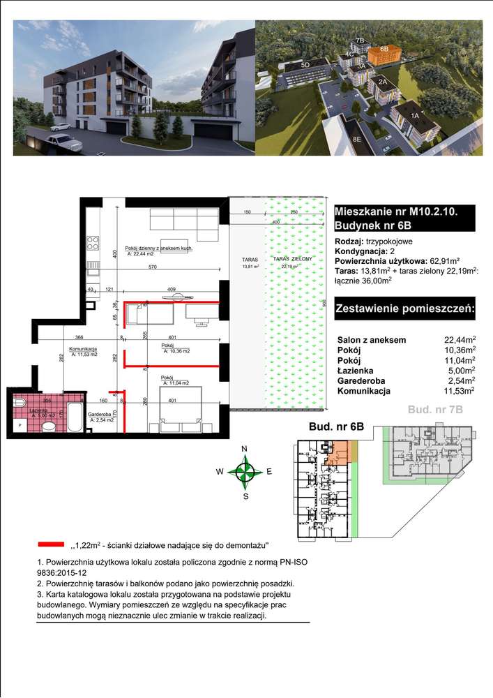3-pokojowe mieszkanie 62m2 + ogródek Bezpośrednio - Pełny obrazek: 2/9