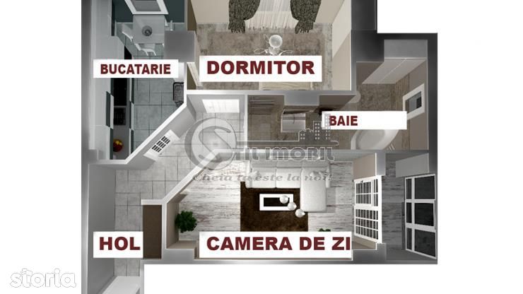 Apartament 2 camere, decomandat, 43 mp, CUG-Lunca Cetatuii