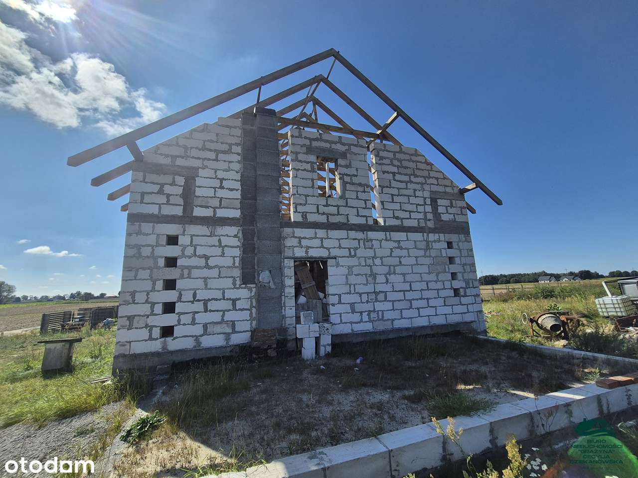 Dom 90m w surowym stanie otwartym z działką Rudunki-3