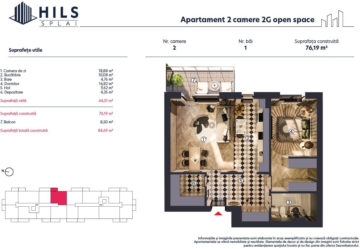 HILS Splai | Apartament 2 camere 2G | Rate dezvoltator | Proiect nou