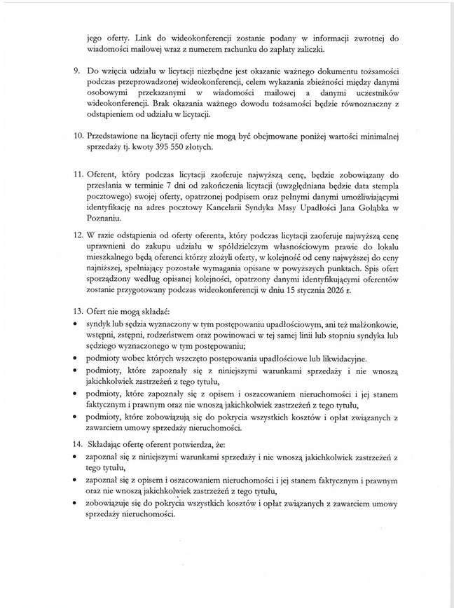 Syndyk sprzeda udział 1/2 w spółdzielczym własnościowym prawie do lok. - Pełny obrazek: 4/6