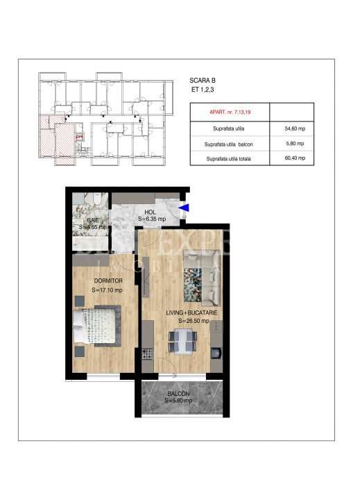 2 Camere Direct Dezvoltator -Incalzire in Pardoseala/Parcare inclusa - Imagine principală: 1/5