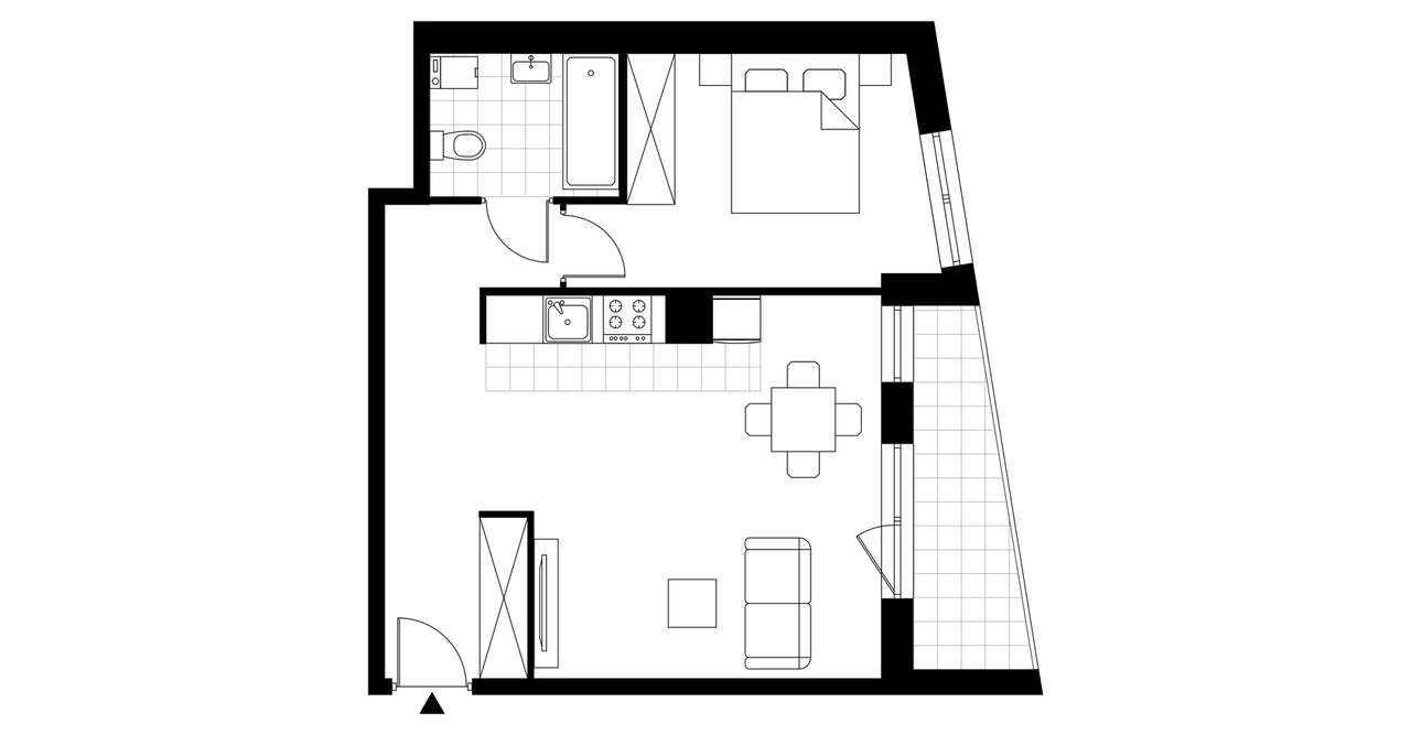 2-pokojowe mieszkanie 47m2 + loggia Bez Prowizji - Pełny obrazek: 3/8