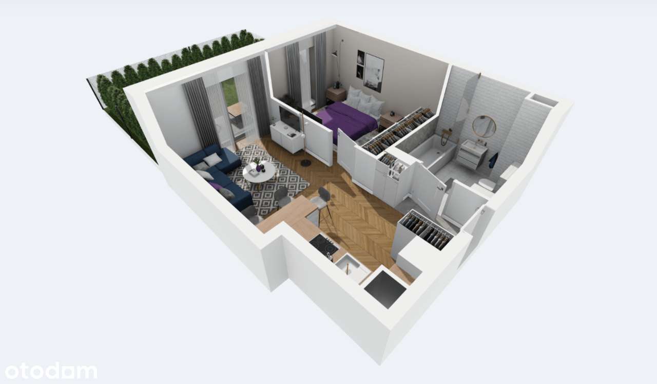 Dwa pokoje z ogródkiem_Miejsce postojowe gratis. - Pełny obrazek: 4/5