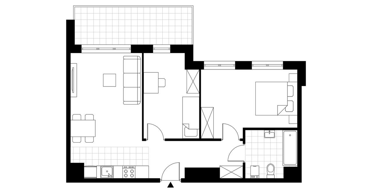 3-pokojowe mieszkanie 60m2 + balkon - Pełny obrazek: 3/8
